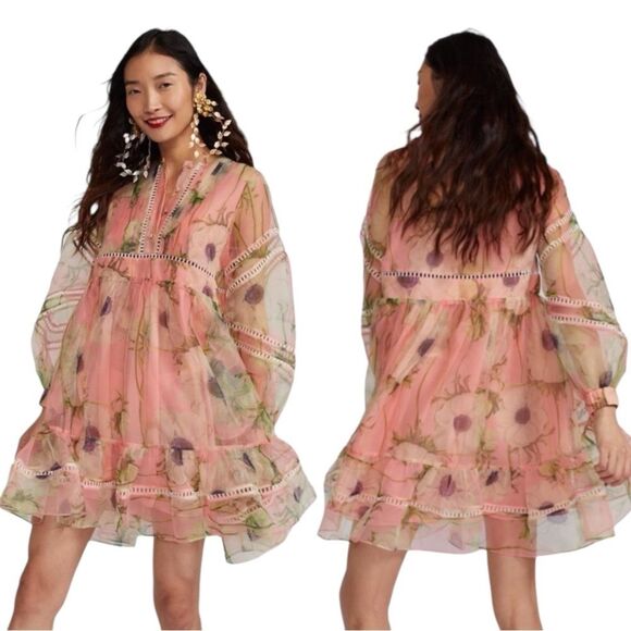 Cynthia Rowley Pink Floral Mini Dress - Picture 2 of 12